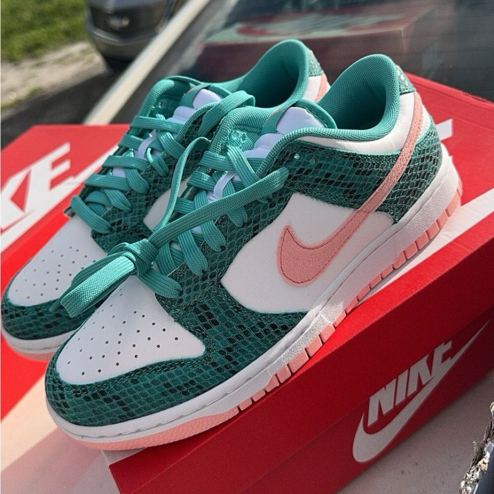 Nike Dunk washed teal bleached Coral.